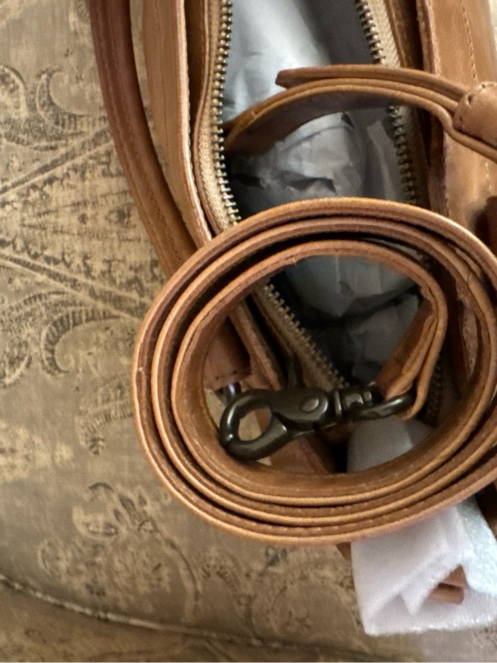 Frye Cognac Leather Carryall Satchel - Picture 10 of 12